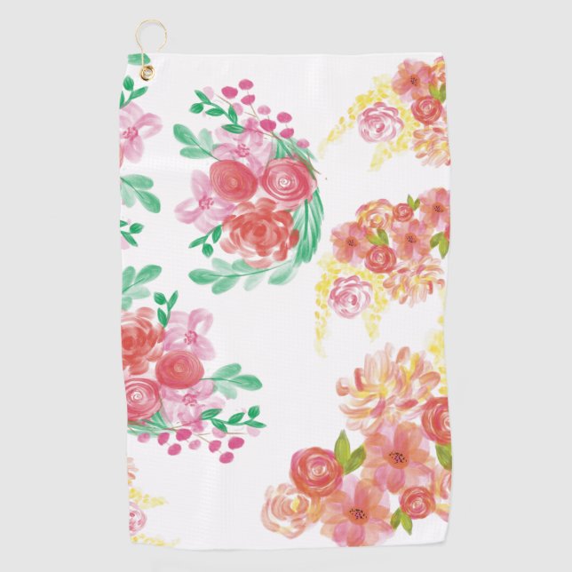 Aqua fleur golf towel (Front)