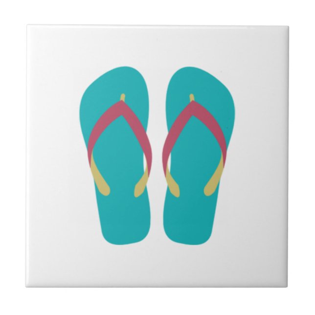 Aqua Flip Flops Tile (Front)