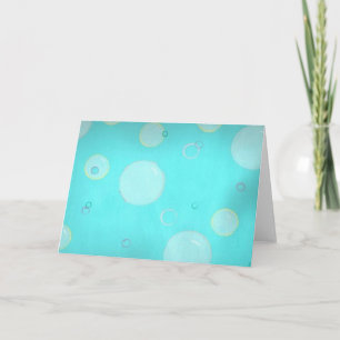 Aqua Floating circles and bubbles greeting cards