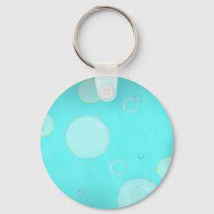 Aqua Floating circles and bubbles keychains