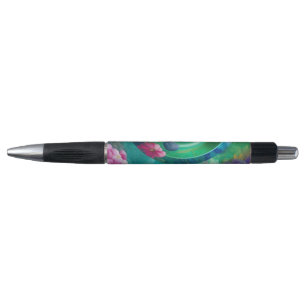 Aqua Floral Abstract Garden Pen