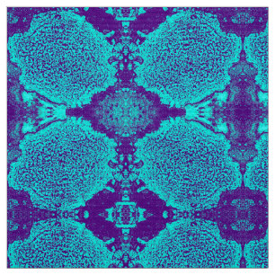 Aqua Floral Fabric