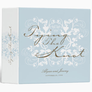 Aqua Floral Floural Liant Le Classeur Mariage Knot