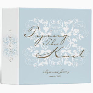 Aqua Floral Floural Liant Le Classeur Mariage Knot