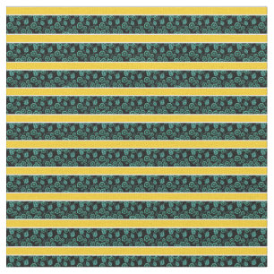 Aqua floral-gold/white stripe - black/chose colour fabric