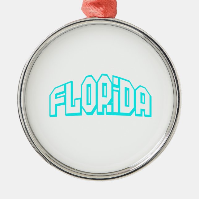 Aqua Florida Metal Ornament (Front)