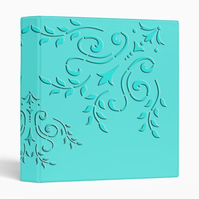 Aqua Flourish Binder (Front/Spine)