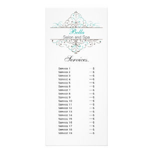 Aqua Flourish Personalized Business Stationery Rack Card