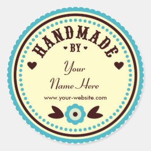 Aqua Flower Handmade By Personalised Stickers