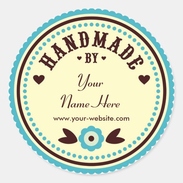 Aqua Flower Handmade By Personalized Stickers (Front)