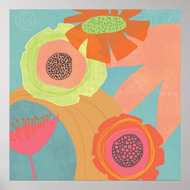 Aqua Flower Pop -  poster (Front)