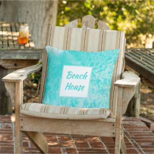 'Aqua Foam' Abstract Outdoor  Pillow