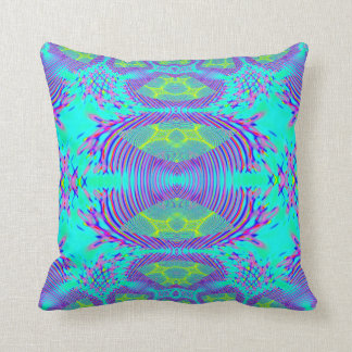 Aqua Fractal Lumber Pillow