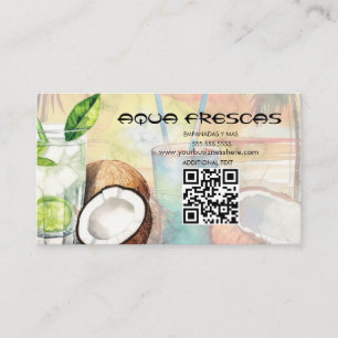 Aqua Frescas Batidas Shakes Food Trucks Business Card