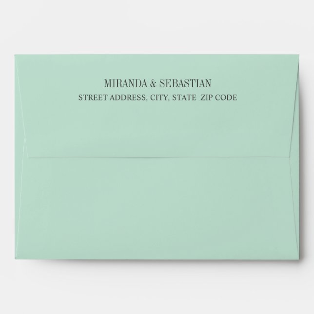 Aqua Fresh Eucalyptus leaves Wedding | A7 Envelope (Back (Top Flap))