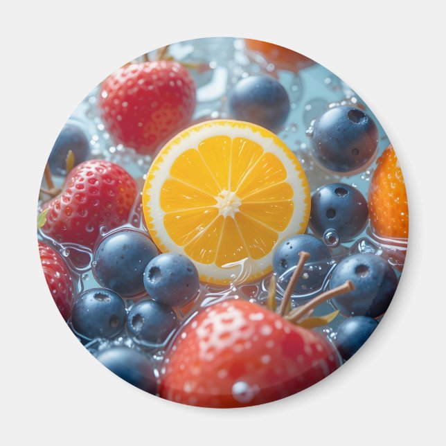Aqua Fruit Medley Magnet (Front)