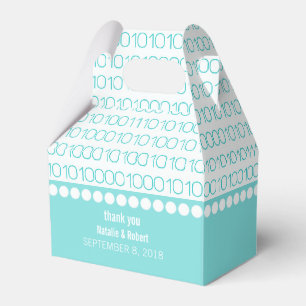 Aqua Geek Chic Binary Code Favour Boxes