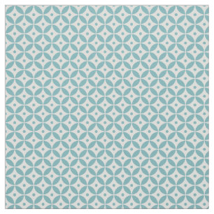 Aqua Geometric Circles Pattern Shippo  Fabric