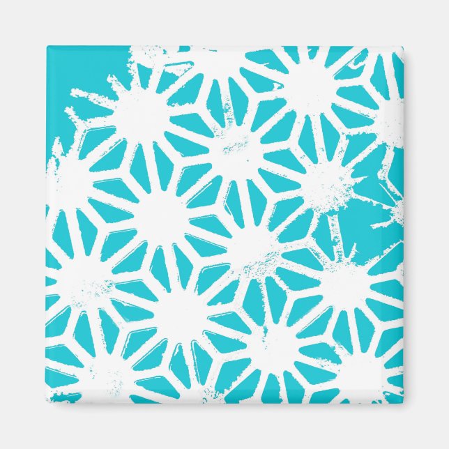 Aqua geometric pattern magnet (Front)