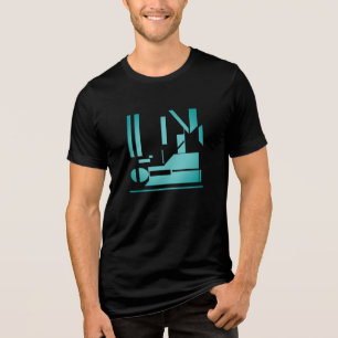 Aqua Geometric Shapes Combination Design Tri-Blend Shirt