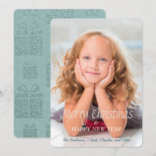 Aqua Gift Pattern Photo Template Christmas