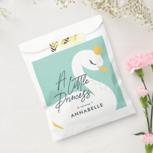 Aqua girly elegant photo beautiful swan party favour bag