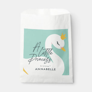 Aqua girly elegant photo beautiful swan party favour bag