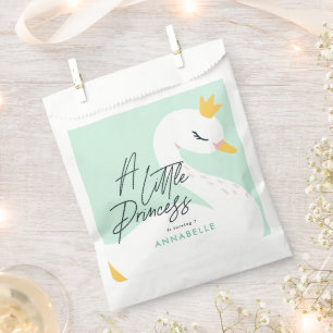 Aqua girly elegant photo beautiful swan party favour bag