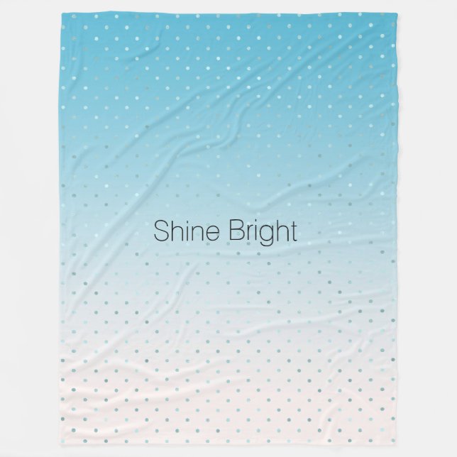 Aqua Glam Dots Ombre              Fleece Blanket (Front)