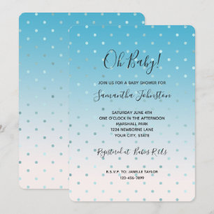 Aqua Glam Dots Ombre      Invitation