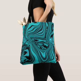 Aqua Glass Retro Tote Bag