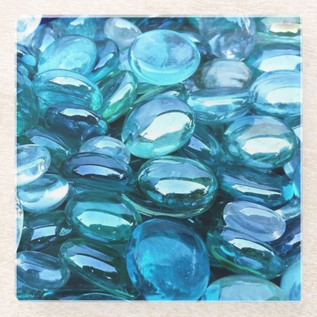 Aqua Glass Stones Coaster (Front)
