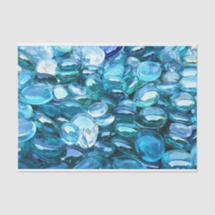 Aqua Glass Stones Tissue Paper