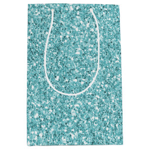 Aqua Glitz Glitter Medium Gift Bag
