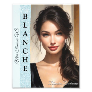 Aqua Glitz Pageant Modelling Headshot Photo Print