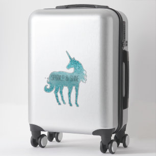 Aqua Glitzy Glitter Sparkle Unicorn