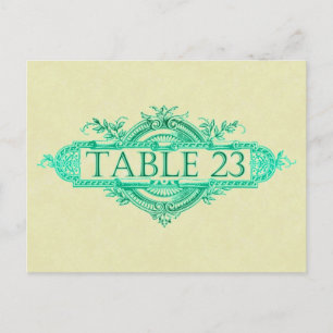 Aqua Glow Vintage Mariage Numéros de table de réce