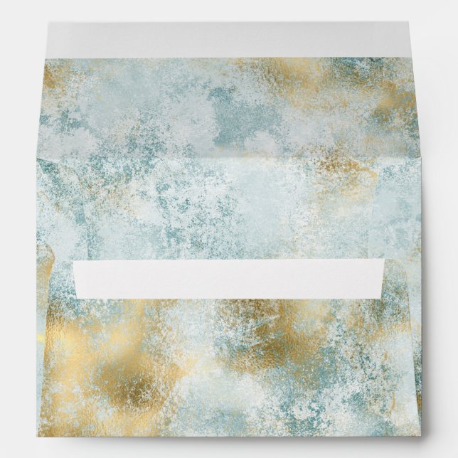 Aqua Gold Abstract Envelope (Back (Bottom))