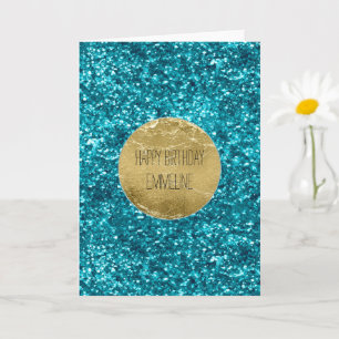 Aqua Gold Glitzy Glitter (Mermaid inspired)       Card