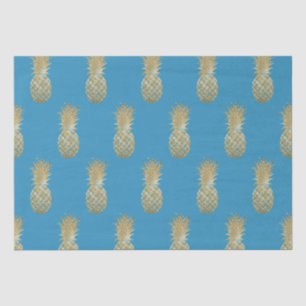 Aqua Gold Glitzy Pineapple Tissue Paper
