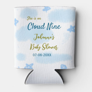Aqua gold she is on cloud nine baby shower clouds can cooler