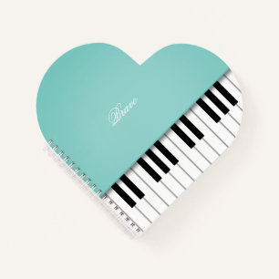 Aqua Grand Piano Music Keyboard Custom Notebook