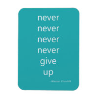 Aqua Green Blue Inspirational Quote Never Give Up