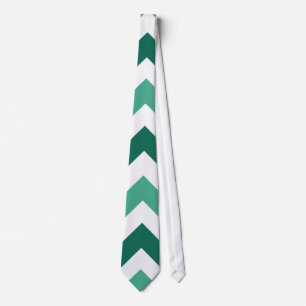Aqua Green Chevron Zigzag Pattern Tie