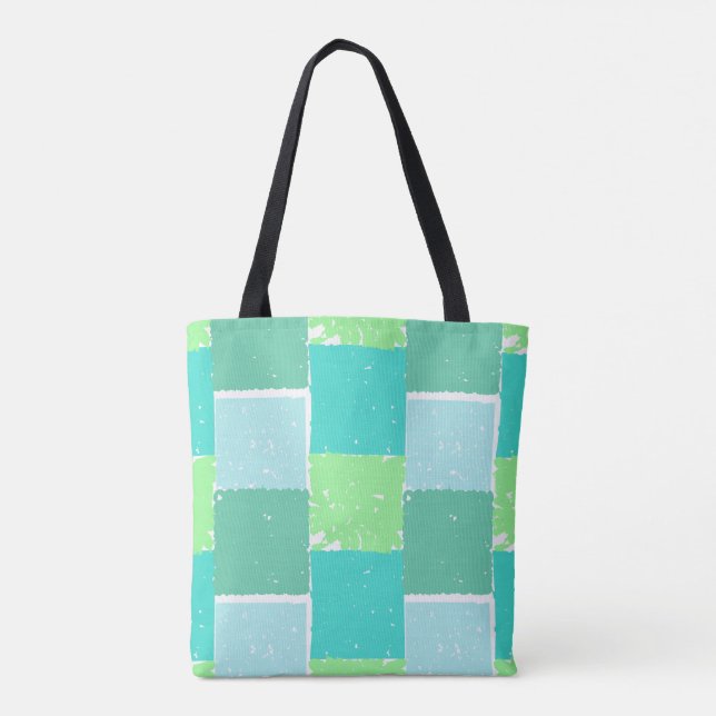 Aqua Green Mint colours pattern Bag (Back)