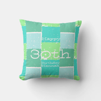 Aqua Green Mint personalized 30th birthday Pillow