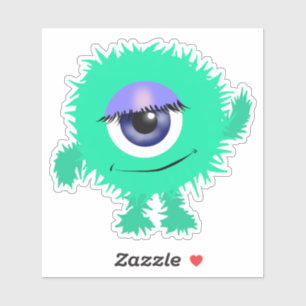 Aqua Green One Eyed Monster 4 x 4