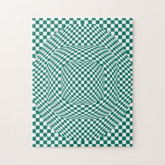 Aqua Green Optical Illusions Jigsaw Puzzle