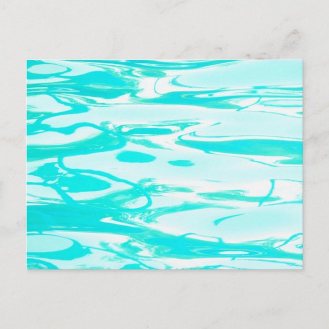 Aqua Green Pool Water Abstract Background Postcard (Front)