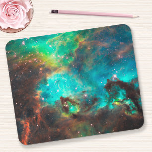 Aqua Green Star Cluster Celestial Mouse Pad